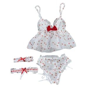 Strawberry Print Lingerie Set